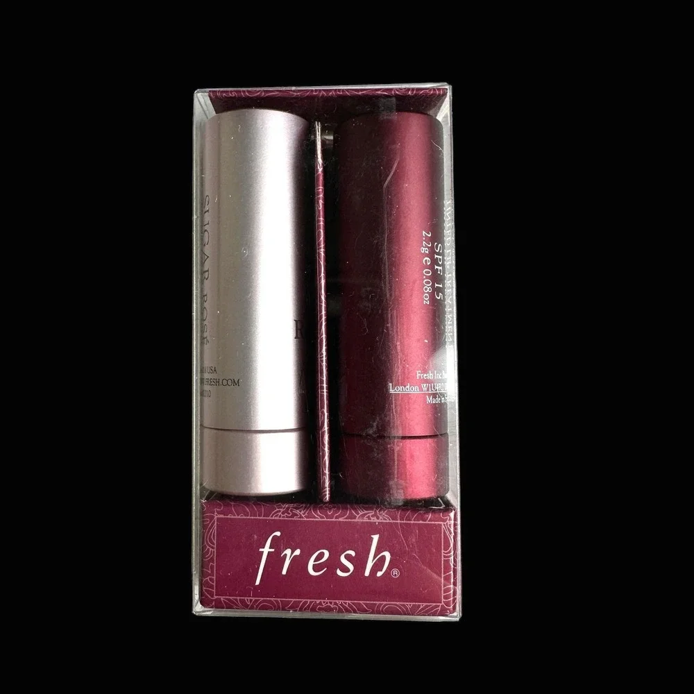 Fresh Sugar Kisses Lip Treatment Duo SPF 15 Sugar Rose & Sugar Plum 2 x 2.2g NEW